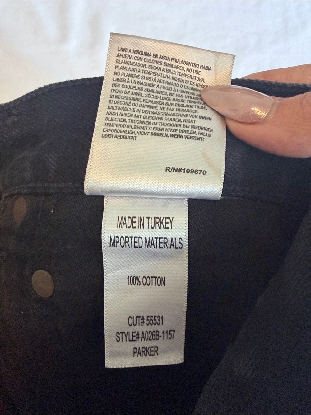 Agolde Black Distressed Jean Shorts - Picture 4 of 6